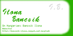 ilona bancsik business card